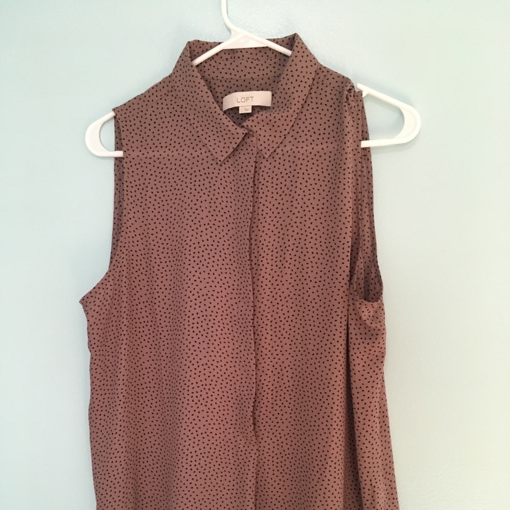 Loft collar sleeveless blouse mauve sz L
